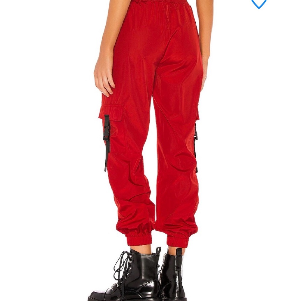 Superdown Jorja Windbreaker Joggers Red Ripstop Cargo Pockets Size XS - Picture 3 of 9